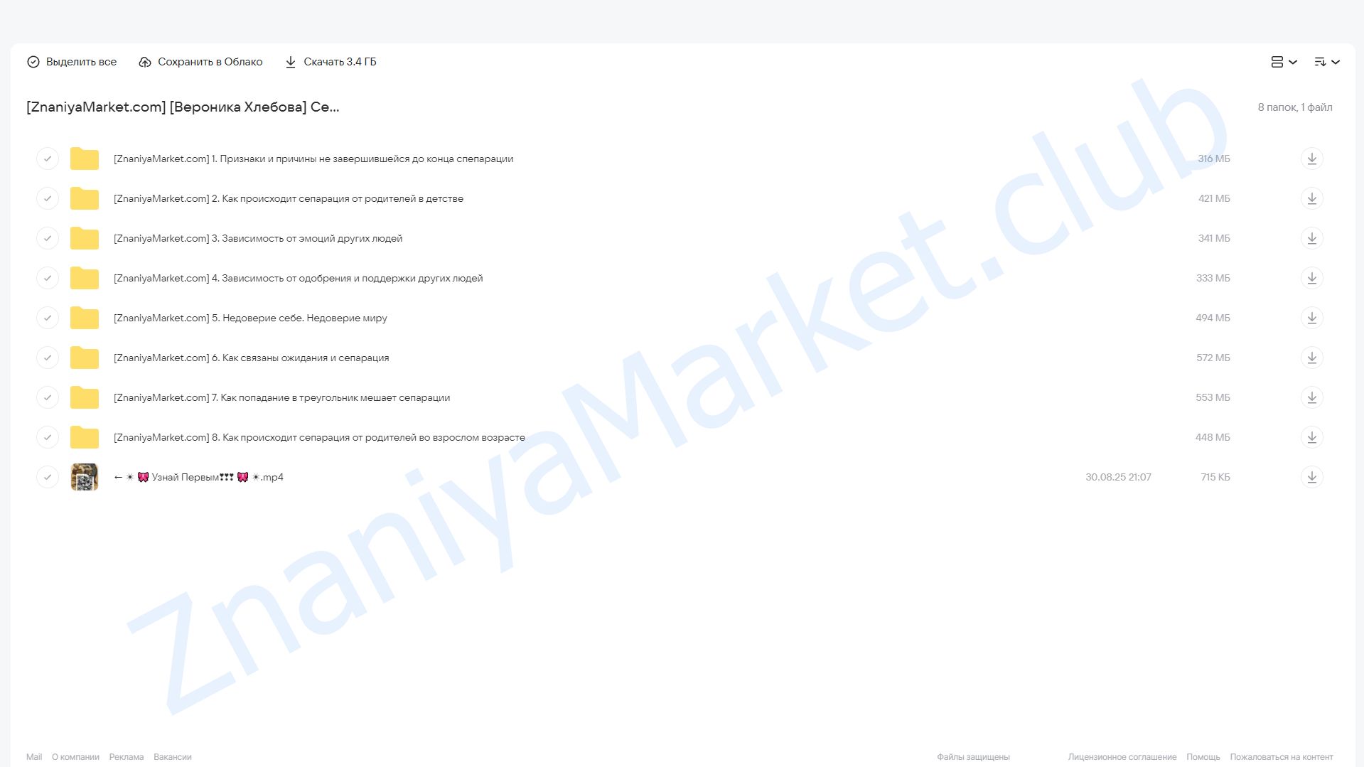 Сепарация и избавление от зависимости. Пакет-8 модулей (Вероника Хлебова) облако mail, фото 2 из 2.