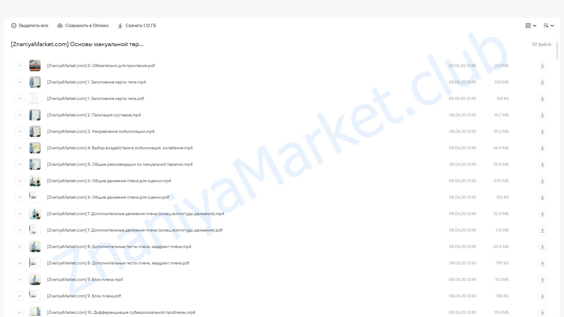[Rehab Science] Основы мануальной терапии. Блок 1 (Андрей Богатырев) облако mail, фото 2 из 2.
