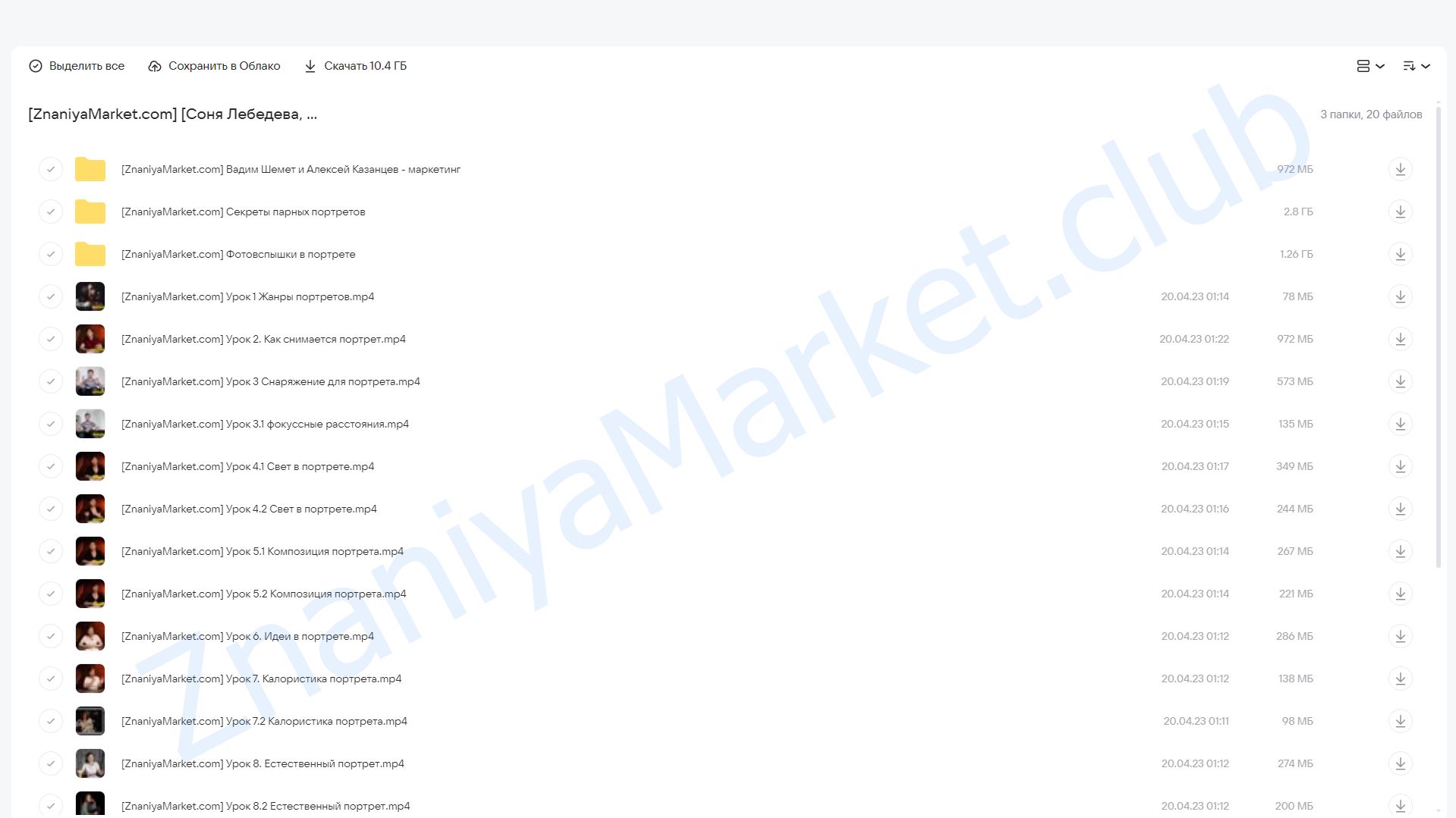 [Фотошкола Друзья] Полный курс портрета (Соня Лебедева, Александр Заморин) облако mail, фото 2 из 2.