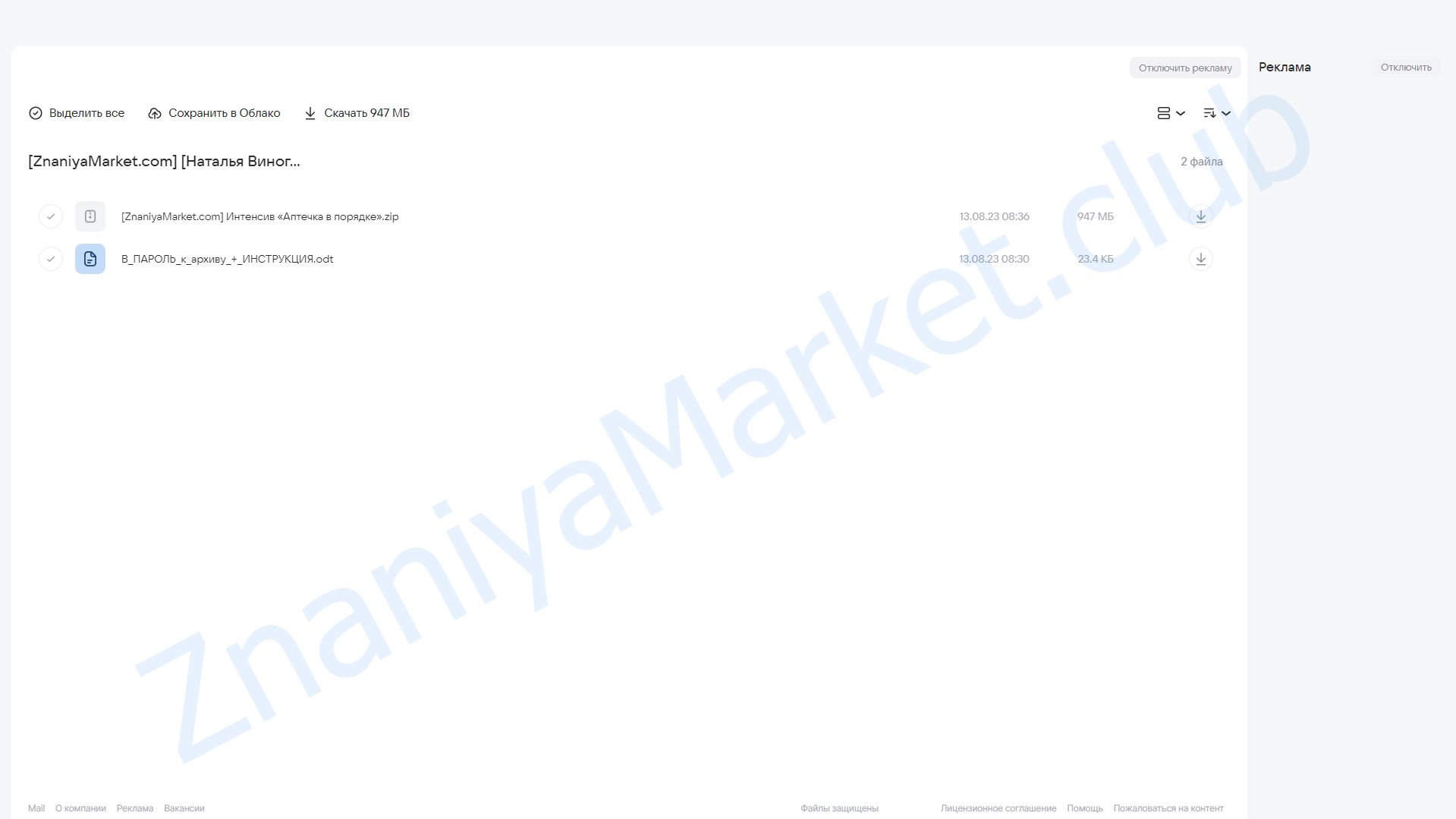 Интенсив Аптечка в порядке (Наталья Виноградова) облако mail, фото 2 из 2.