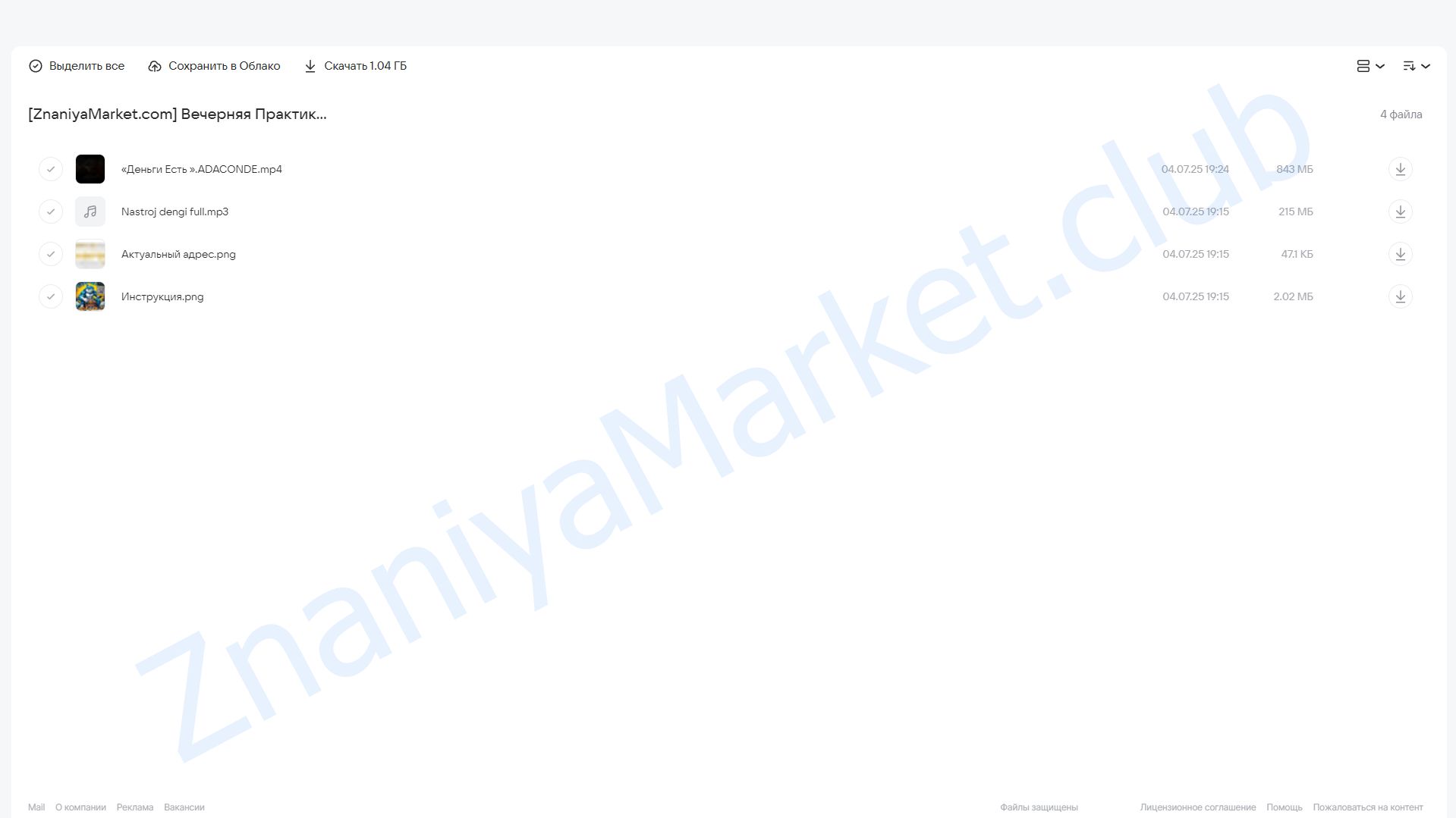 Вечерняя Практика и Настрой «Деньги Есть» (Ада Кондэ) облако mail, фото 2 из 2.