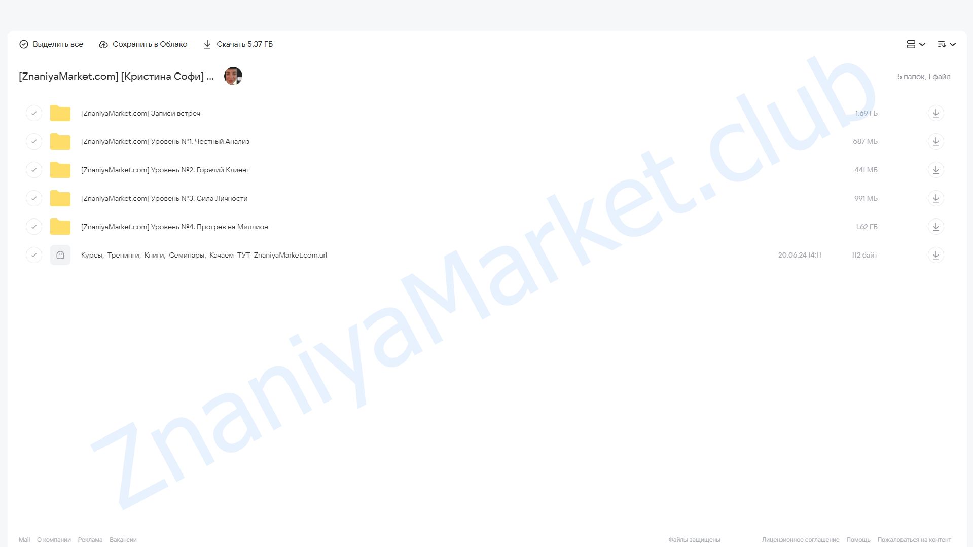 Изнанка прогревов 2023. Тариф Эксперт (Кристина Софи) облако mail, фото 2 из 2.