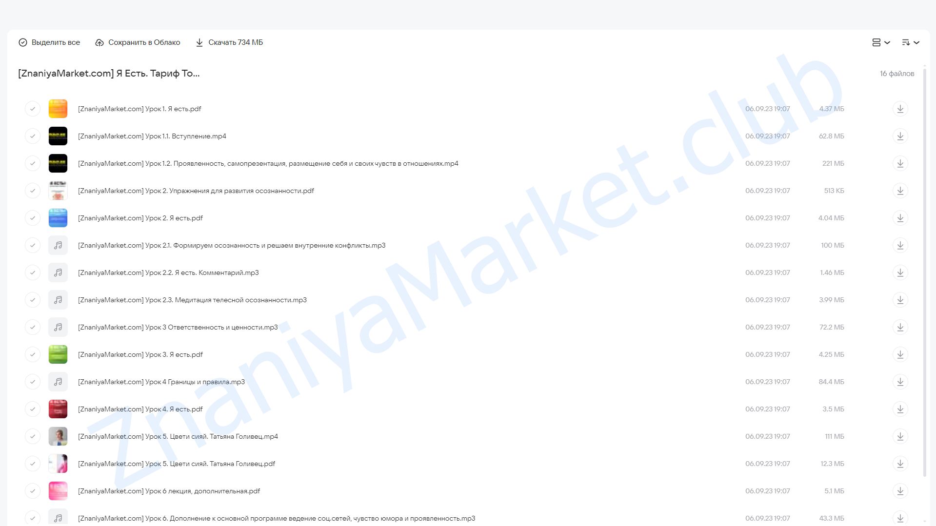 Я Есть. Тариф Только материалы (Ярослава Рындина) облако mail, фото 2 из 2.