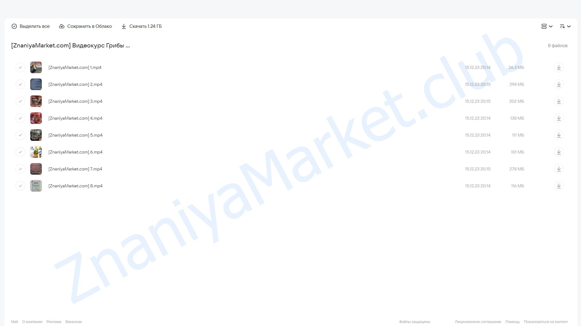 Видеокурс Грибы (Юлия Бухарова) облако mail, фото 2 из 2.