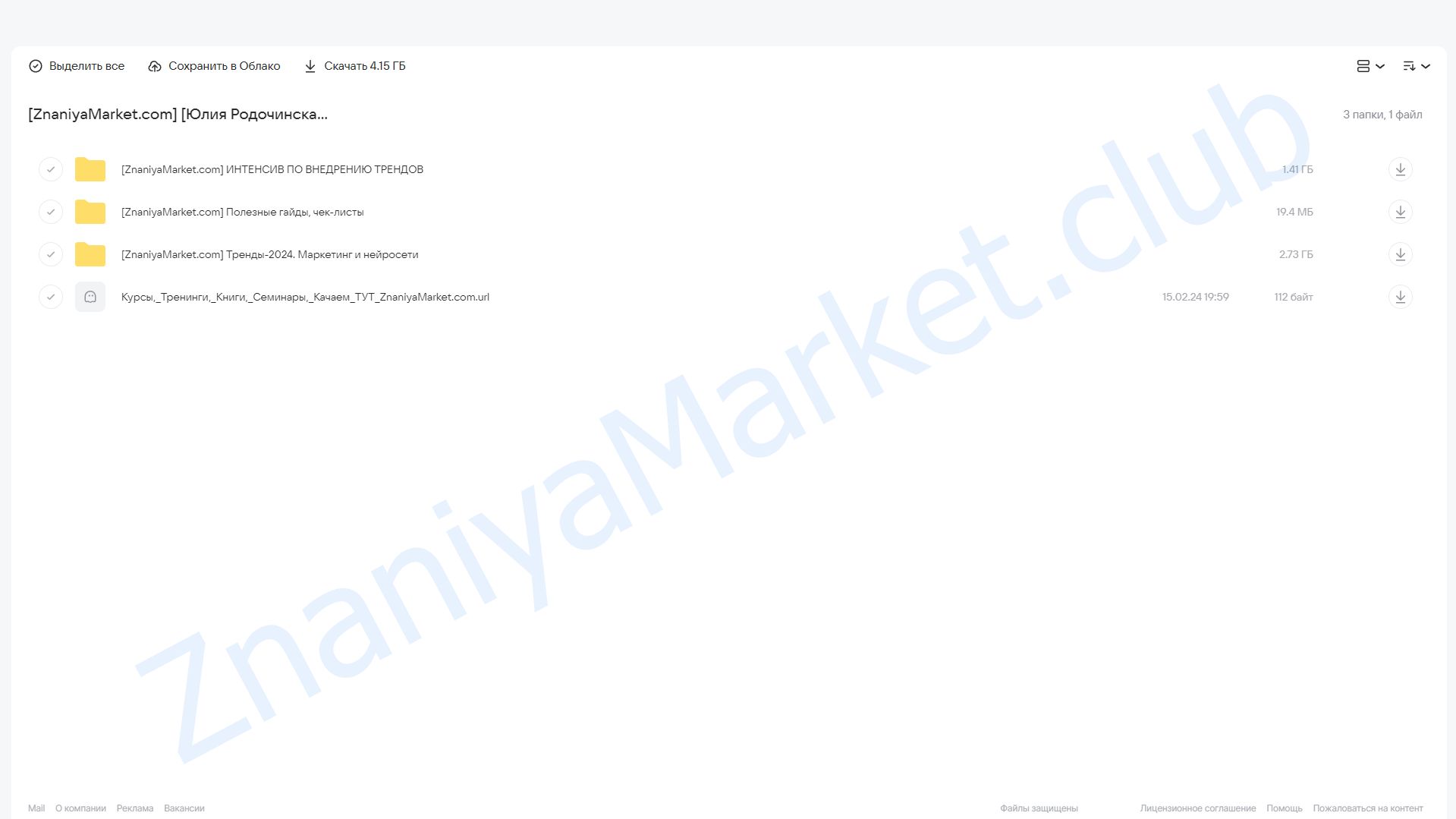 [Julia Marketing] Интенсив по внедрению трендов. Тариф Интенсив (Юлия Родочинская) облако mail, фото 2 из 2.
