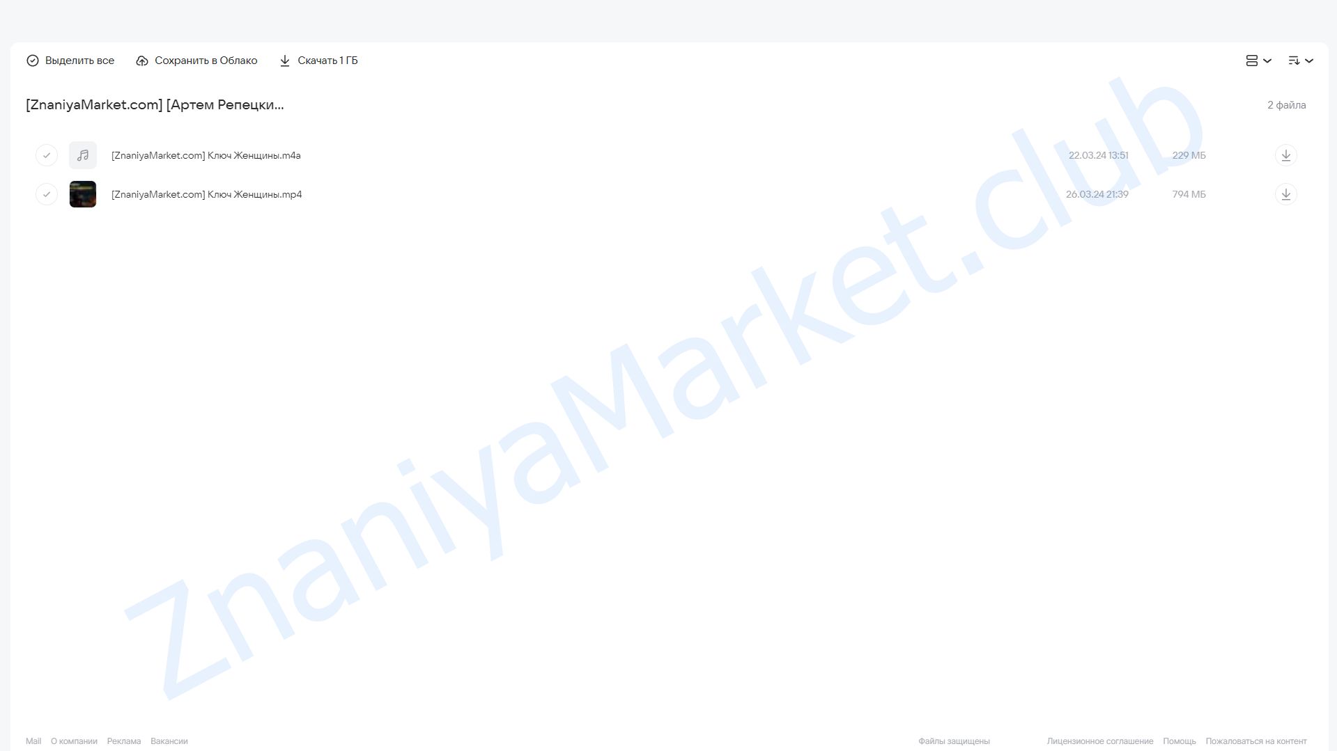 Ключ Женщины (Артем Репецкий) облако mail, фото 2 из 2.