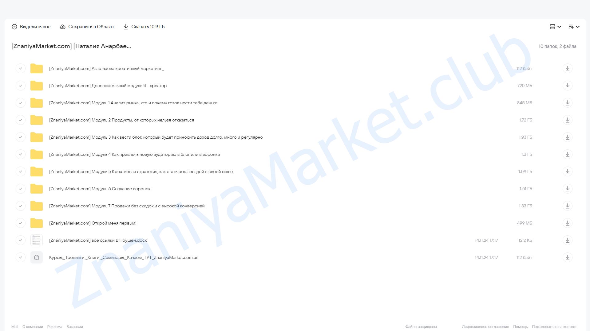 Как стать богатым и медийным экспертом. Тариф Богатый креатор (Наталия Анарбаева) облако mail, фото 2 из 2.