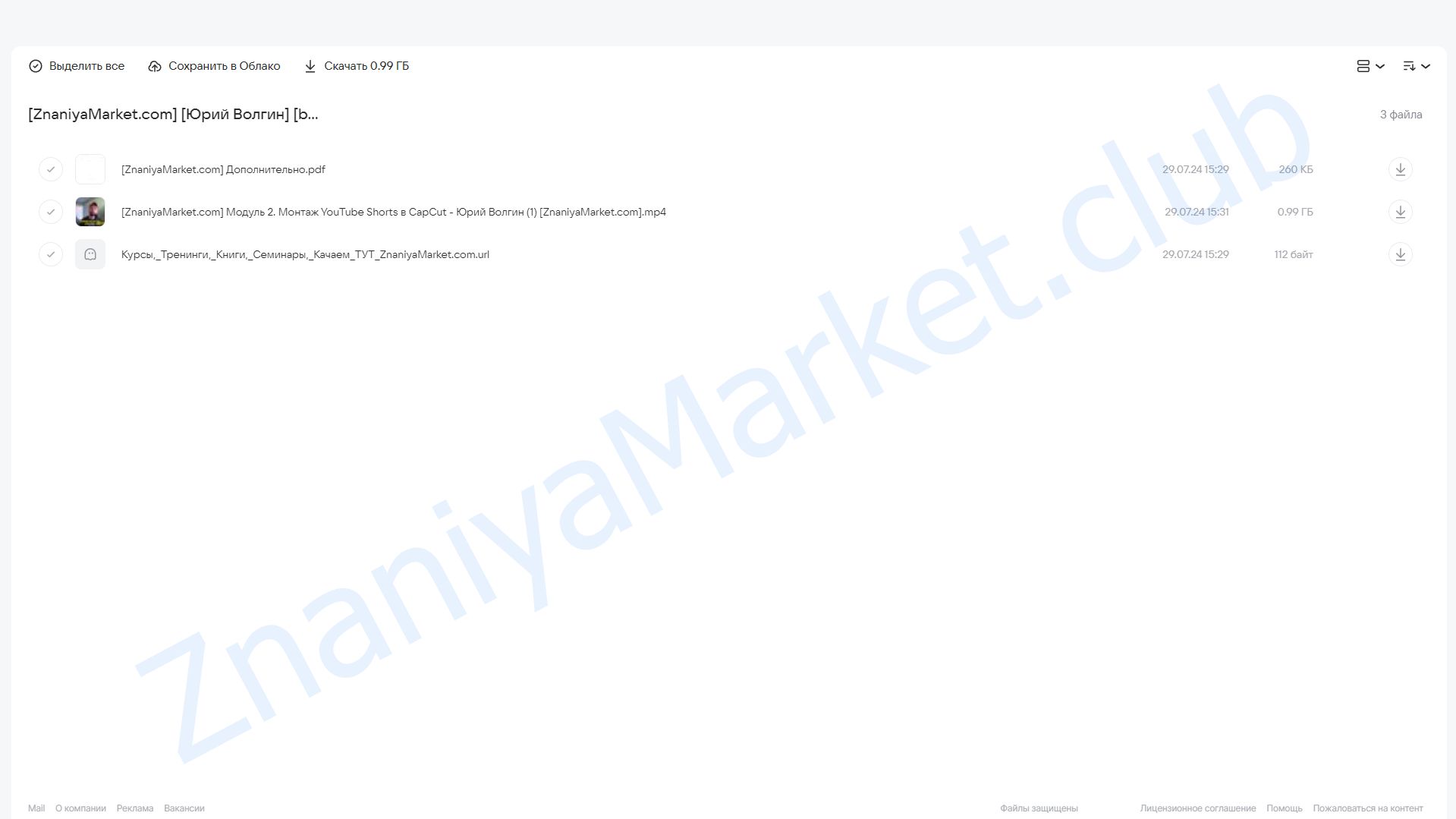 [boosty] Монтаж YouTube Shorts в CapCut. Модуль 2 (Юрий Волгин) облако mail, фото 2 из 2.