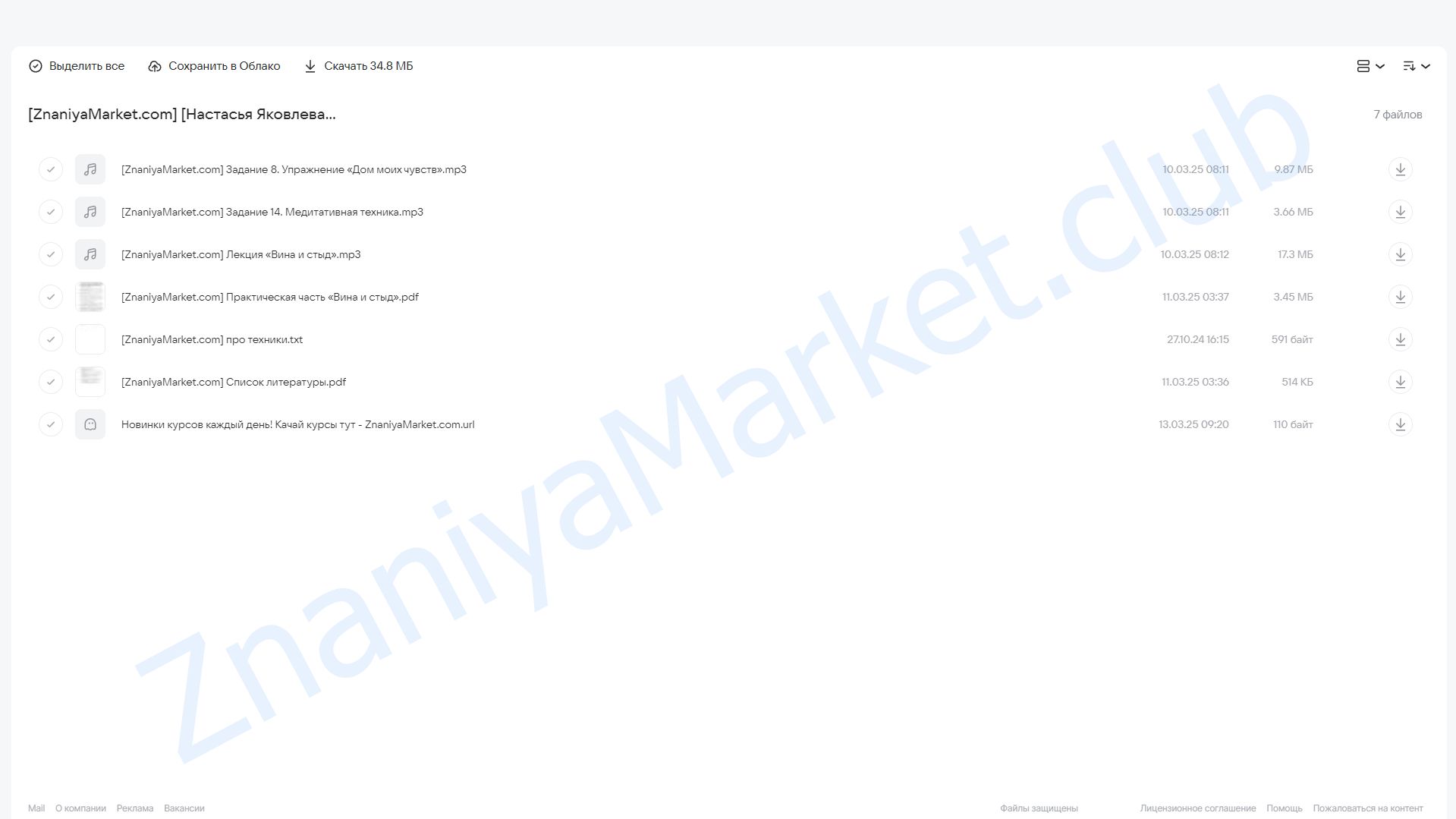 Лекция + практика Вина и стыд (Настасья Яковлева) облако mail, фото 2 из 2.