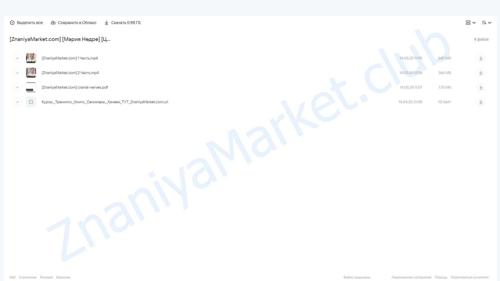 [Центр Практика] Прикладная неврология 2: Черепные нервы (Мария Недре) облако mail, фото 2 из 2.