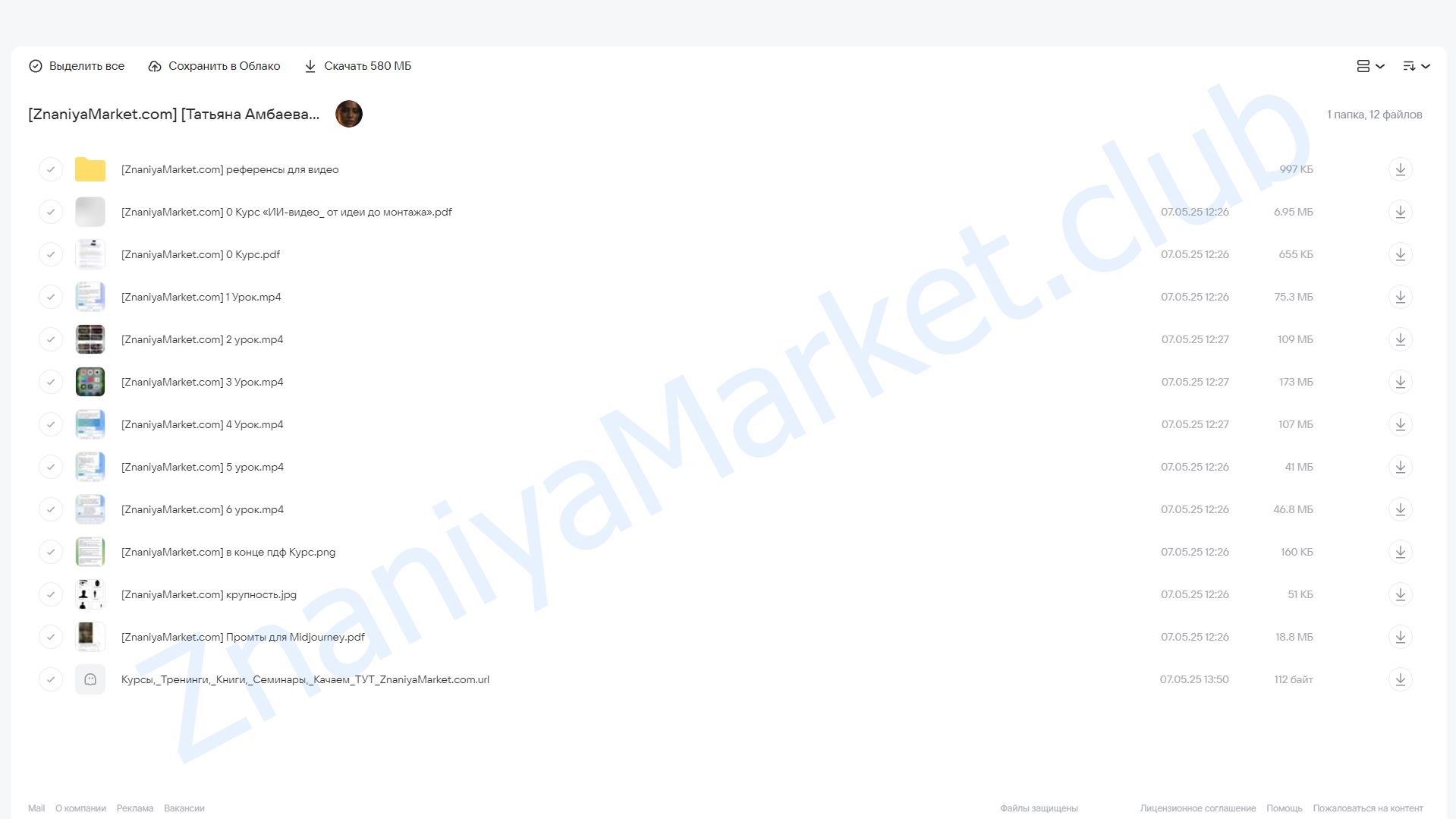 ИИ-видео: от идеи до монтажа. Тариф Самостоятельный (Татьяна Амбаева) облако mail, фото 2 из 2.