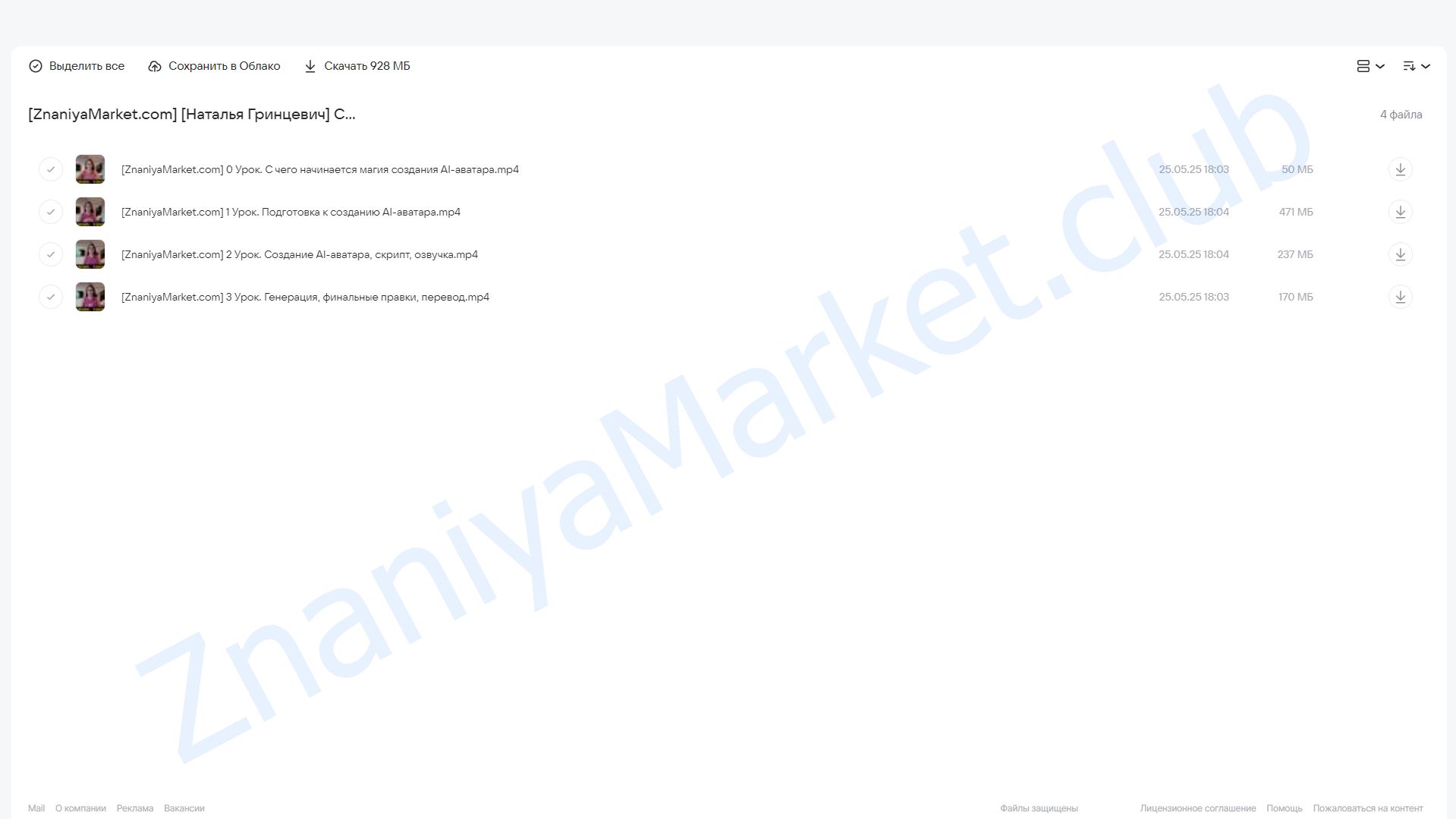 Создай своего цифрового двойника за 1 день. Тариф Я сам могу (Наталья Гринцевич) облако mail, фото 2 из 2.