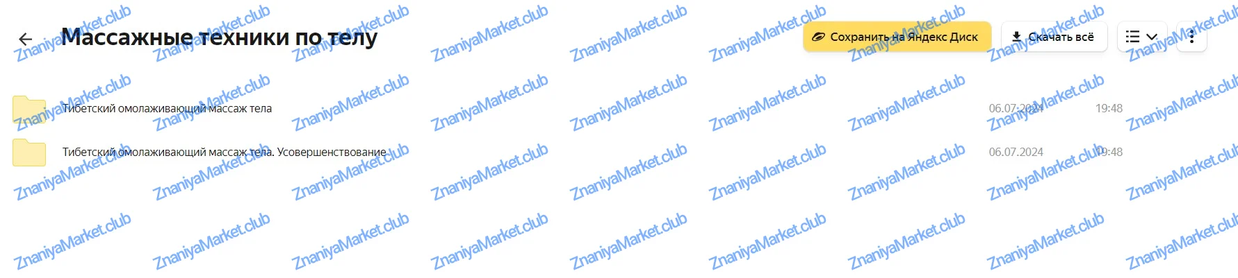 Все массажные техники по телу и лицу (Татьяна Шубина) файлы курса на Яндекс Облако скриншот 5