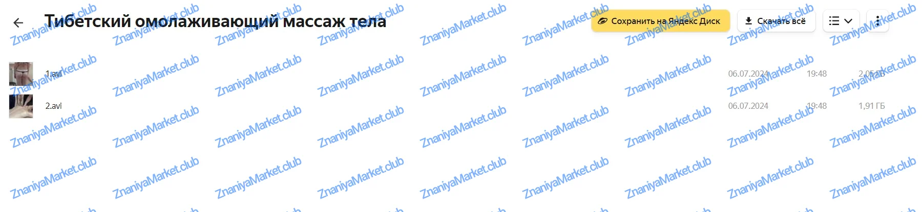 Все массажные техники по телу и лицу (Татьяна Шубина) файлы курса на Яндекс Облако скриншот 6