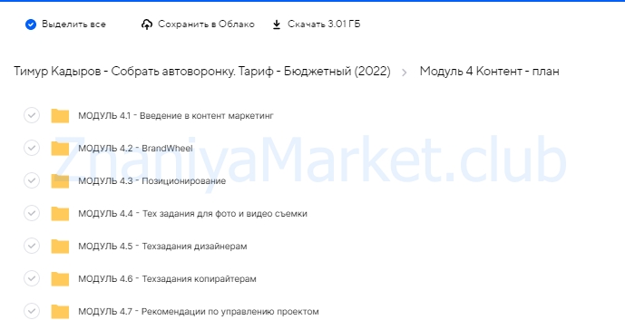 Собрать автоворонку. Тариф - Бюджетный (Тимур Кадыров) скрин на облаке, фото 2 из 2.