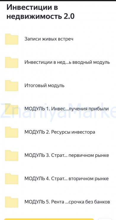 Инвестиции в недвижимость 2.0. Тариф Базовый (Татьяна Волкова) скрин на облаке, фото 2 из 2.