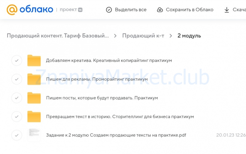 Продающий контент. Тариф Базовый (Александр Чижов) скрин на облаке, фото 2 из 2.