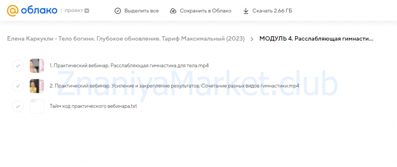 Тело богини. Глубокое обновление. Тариф Максимальный (Елена Каркукли) скрин на облаке, фото 2 из 2.