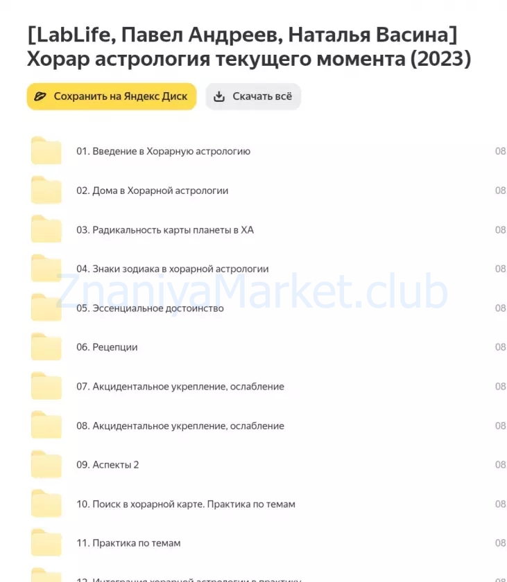 [LabLife] Хорар: астрология текущего момента. Тариф Эксперт (Павел Андреев, Наталья Васина) скрин на облаке, фото 2 из 2.
