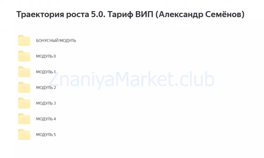 Траектория роста 5.0. Тариф ВИП (Александр Семёнов) скрин на облаке, фото 2 из 2.