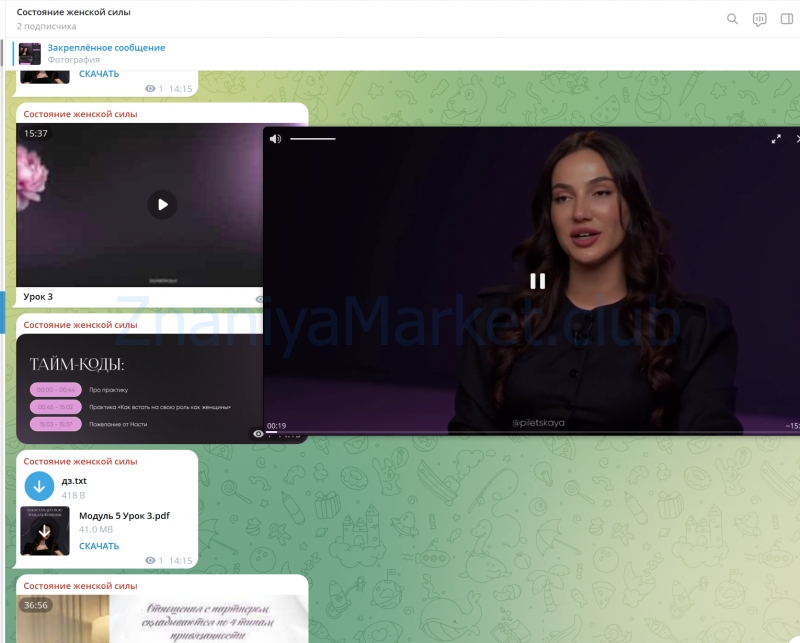Состояние женской силы. Тариф Глубина с поддержкой (Анастасия Пилецкая) скрин на облаке, фото 2 из 2.