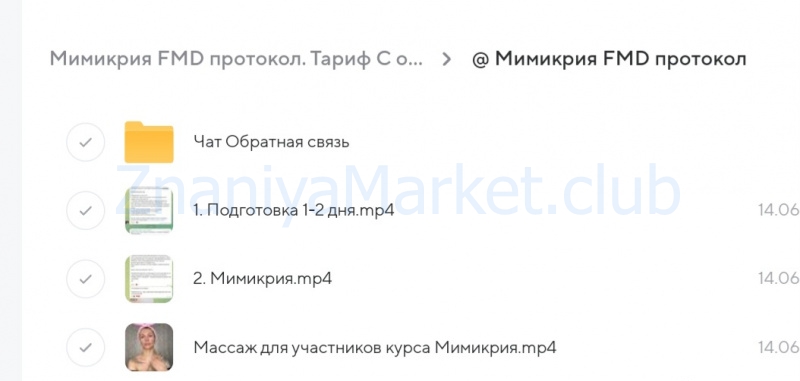 Мимикрия FMD протокол. Тариф С обратной связью (Лена Риндыч) скрин на облаке, фото 2 из 2.