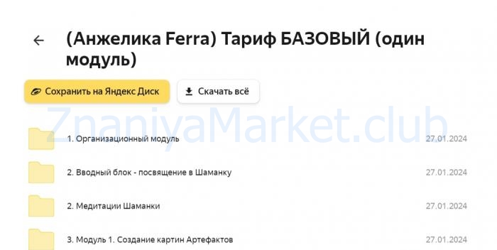Трансформационный курс акрилом Шаманка. Тариф Базовый (Анжелика Ferra) скрин на облаке, фото 2 из 2.