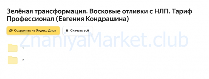 Зелёная трансформация. Восковые отливки с НЛП. Тариф Профессионал (Евгения Кондрашина) скрин на облаке, фото 2 из 2.