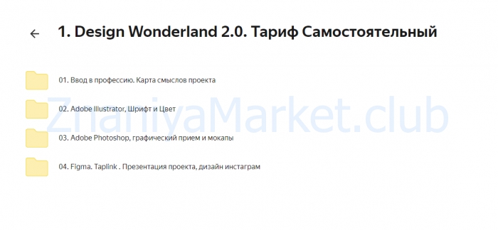 Design Wonderland 2.0. Тариф Интенсивный (Алиса Яковлева) скрин на облаке, фото 2 из 2.