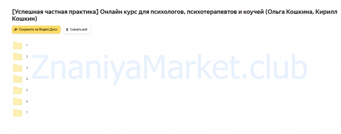 [Успешная частная практика] Онлайн курс для психологов, психотерапевтов и коучей (Ольга Кошкина, Кирилл Кошкин) скрин на облаке, фото 2 из 2.