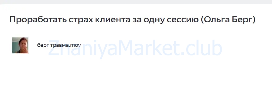 Проработать страх клиента за одну сессию (Ольга Берг) скрин на облаке, фото 2 из 2.