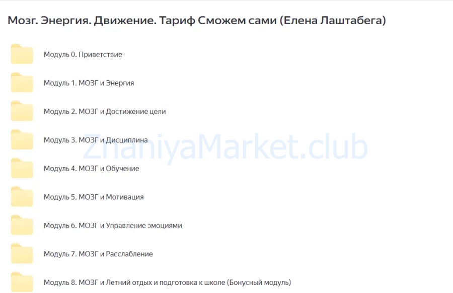Мозг. Энергия. Движение. Тариф Сможем сами (Елена Лаштабега) скрин на облаке, фото 2 из 2.