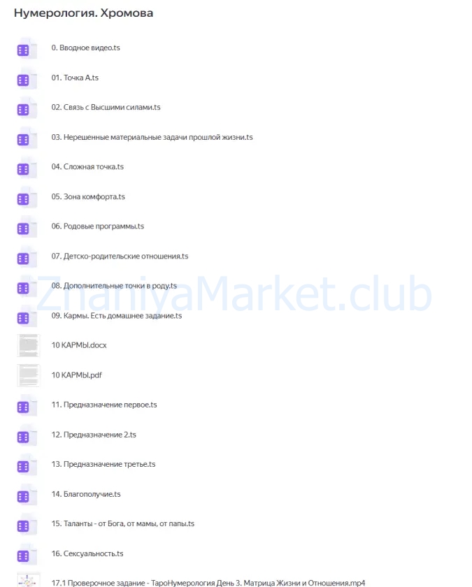 Нумерология с нуля (Ольга Хромова) скрин на облаке, фото 2 из 2.